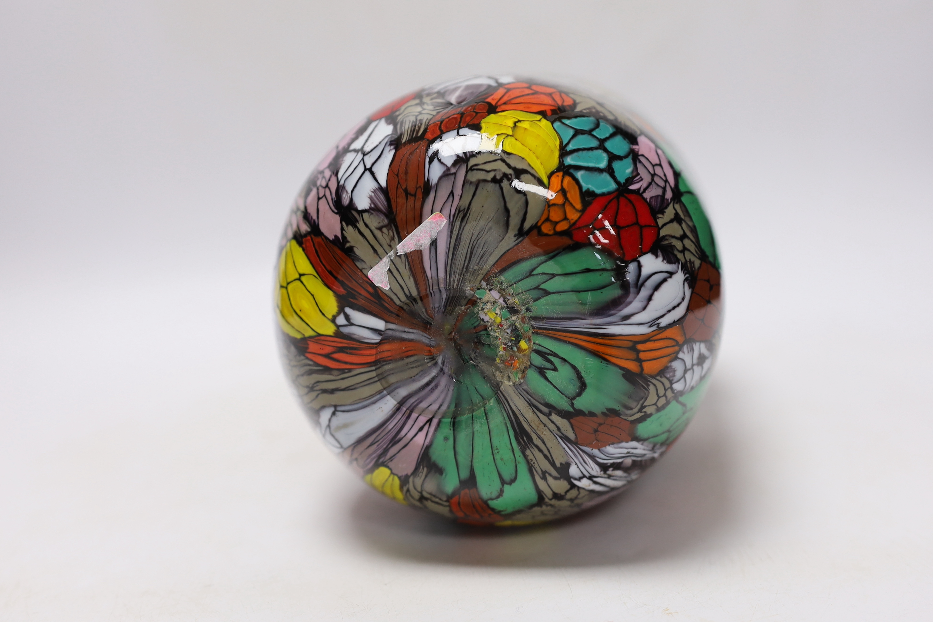 Vittorio Ferro (1932-2012) A Murano glass Murrine vase, with a multicoloured leaf design, signed, 27cm, Please note this lot attracts an additional import tax of 20% on the hammer price